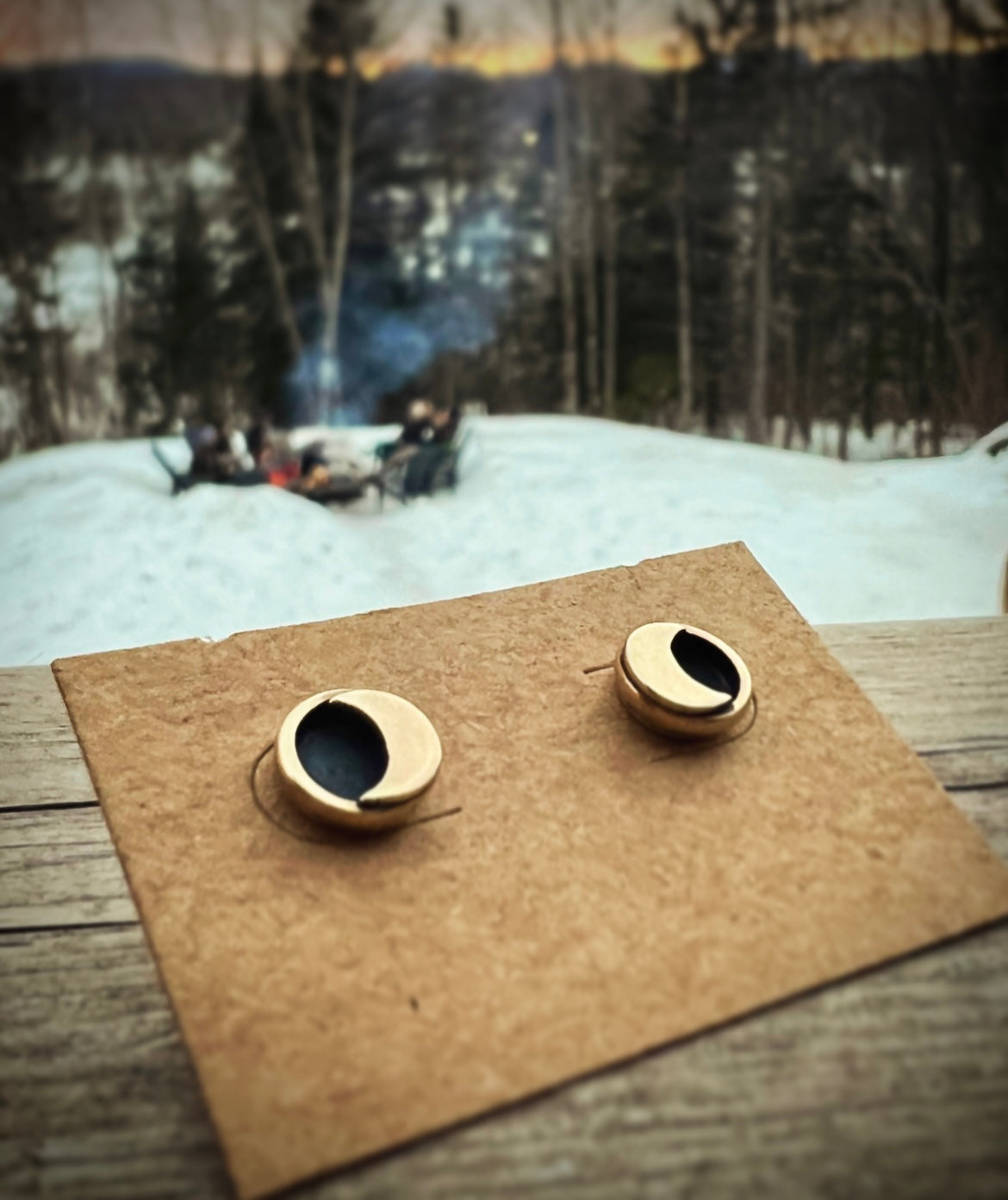 Crescent Moon Studs