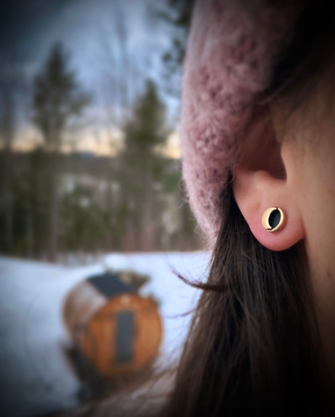 Crescent Moon Studs