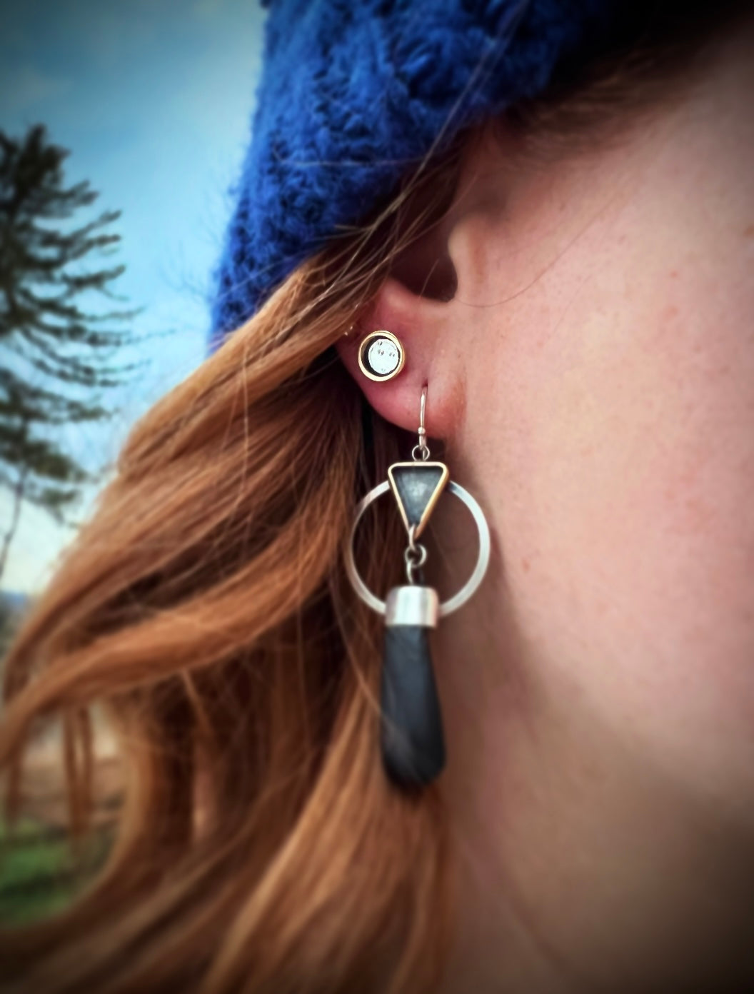 Sea Stone Drop Hoops