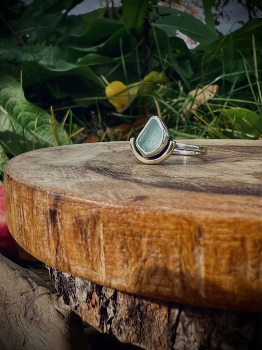 Undertow Seaglass Ring (blue)