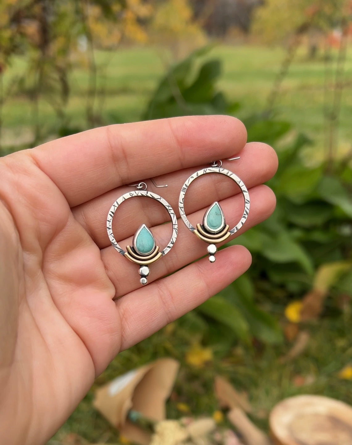 Turquoise Goddess Hoops