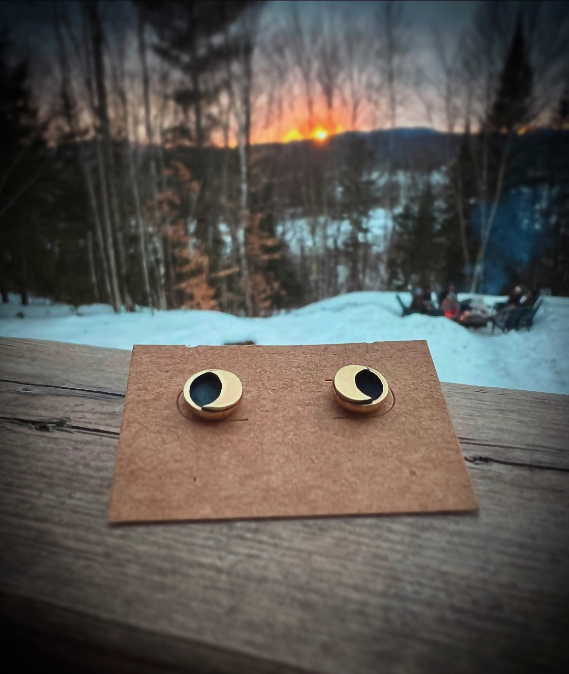 Crescent Moon Studs