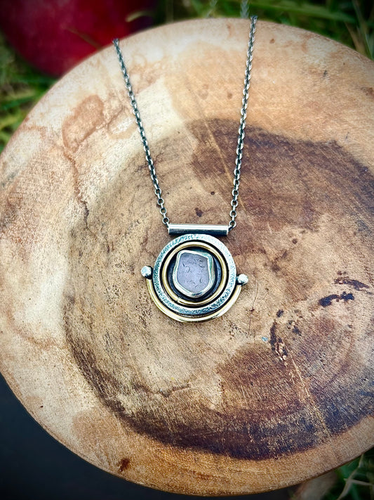 Relic Coin Seaglass Pendant (Purple)