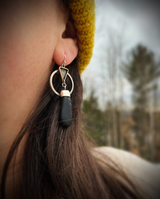 Sea Stone Drop Hoops