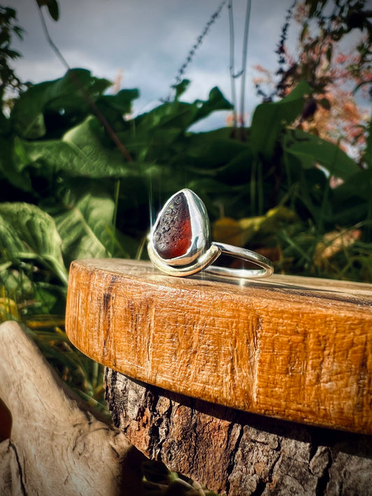 Undertow Seaglass Ring (Earthy Brown)