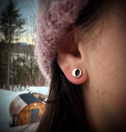 Crescent Moon Studs