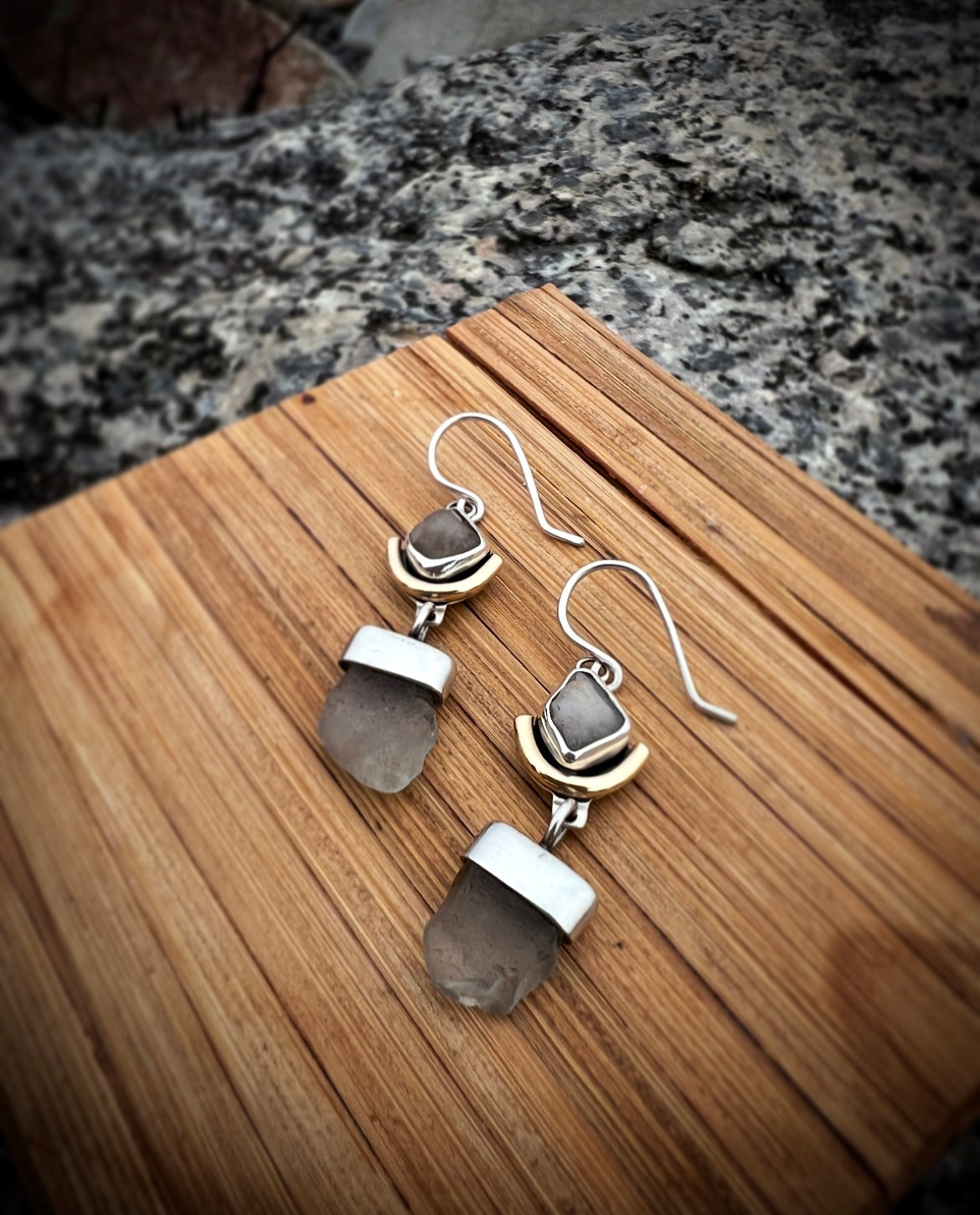 Sea-glass & Beach Pebble Dangles