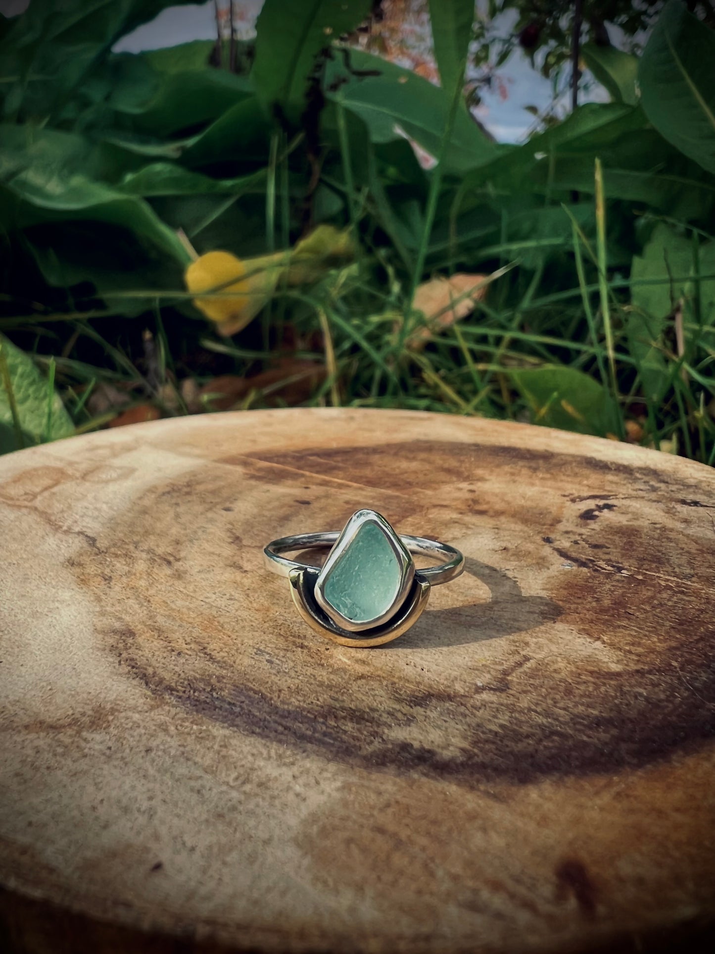 Undertow Seaglass Ring (blue)